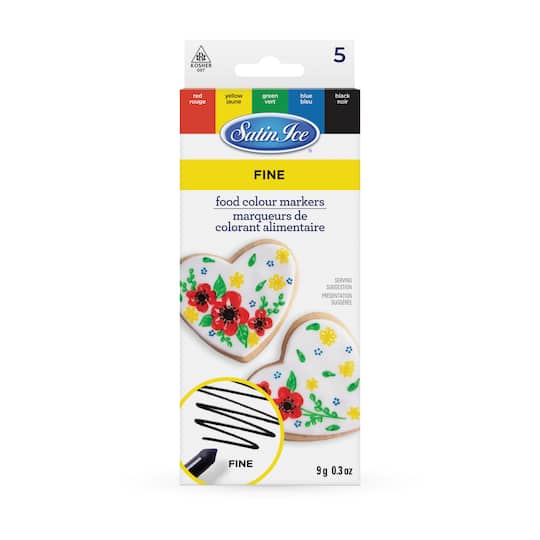Satin Ice&#xAE; Fine Tip Food Color Markers Set